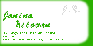 janina milovan business card
